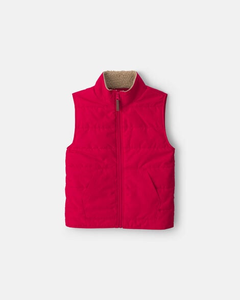 boys zip-up vest - red