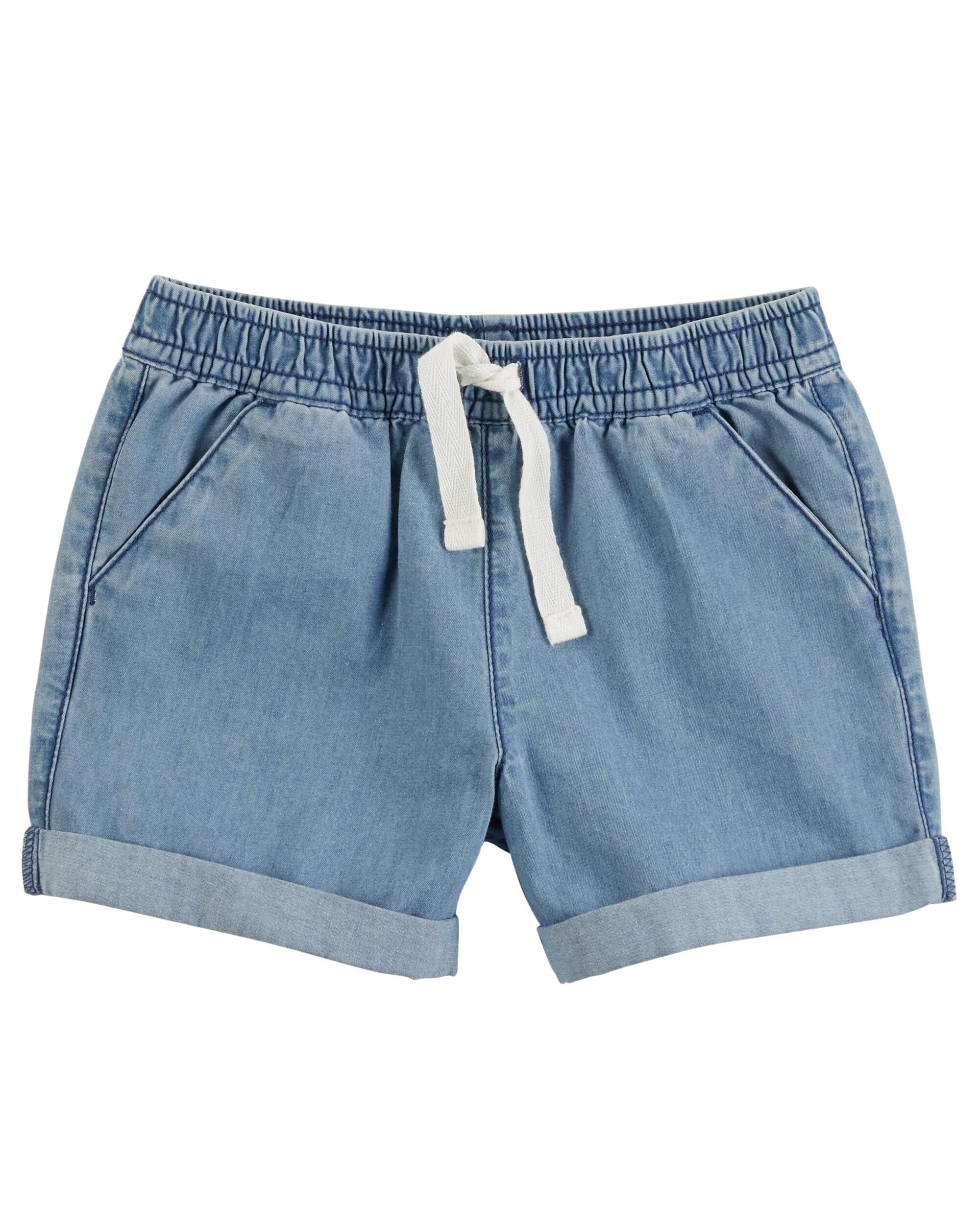pull-on denim shorts
