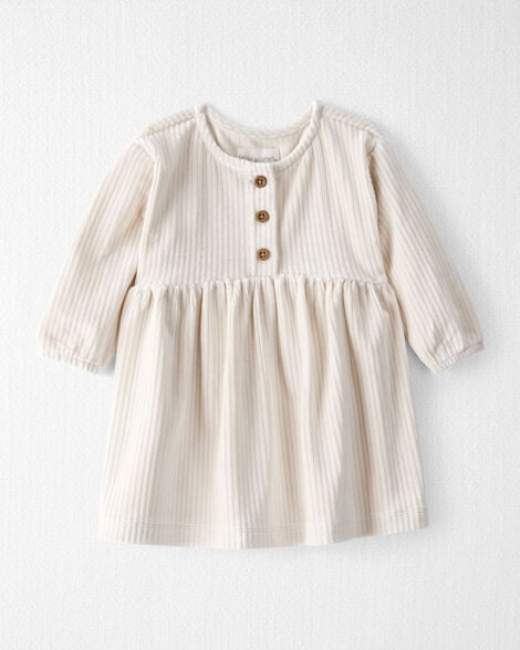 Baby Girl Recycled Ribbed Velour Dress