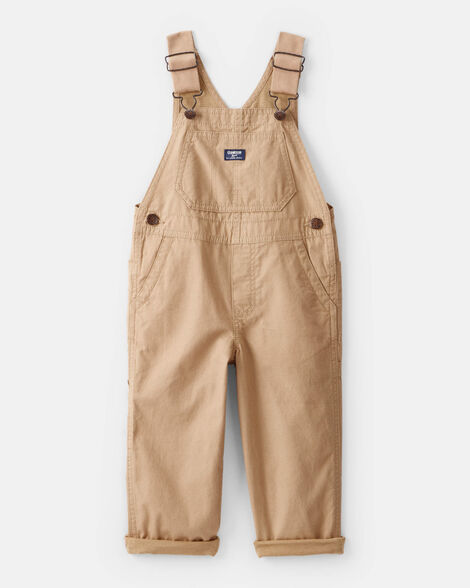 Toddler Boy Canvas Overalls - Brown