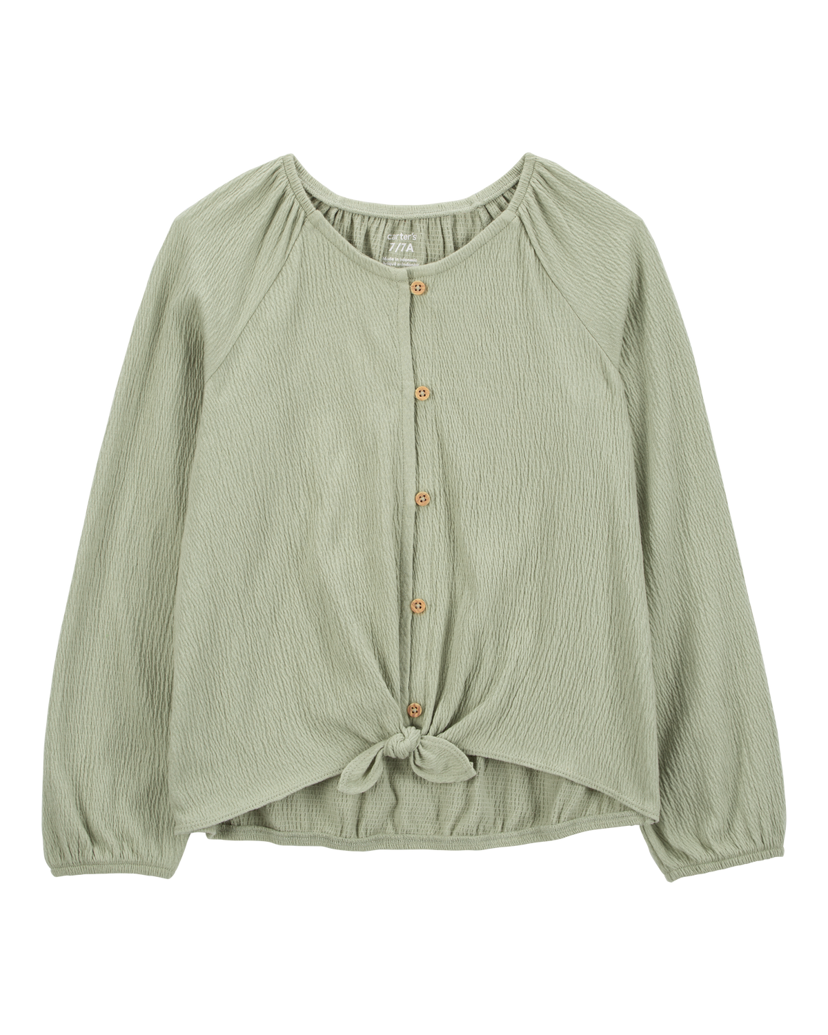 Kid Gauze Long-Sleeve Button-Up Top - Green - Carter's