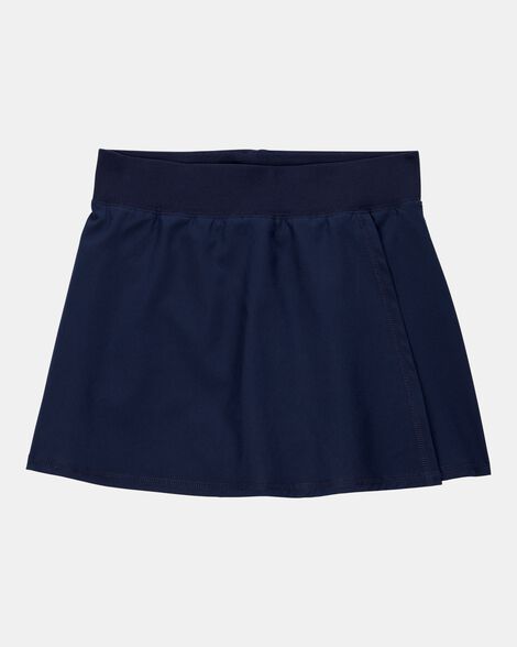 Girls Active Stretch Uniform Skort - Navy