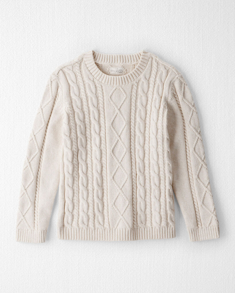 Little Planet Kids Organic Cotton Cable Knit Sweater 6 Cream