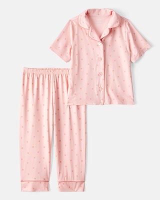 Toddler Orange Print 2-Piece Pajamas - Pink