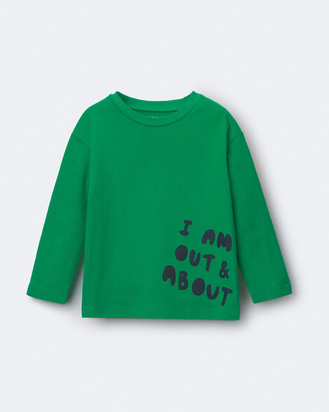 Toddler 'Out & About' Long-Sleeve Relaxed Graphic Tee - Green