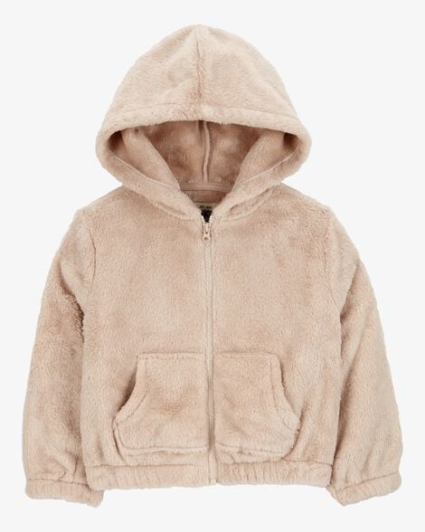 Product image 1 of Toddler Velour Zip-Up Jacket - Brown