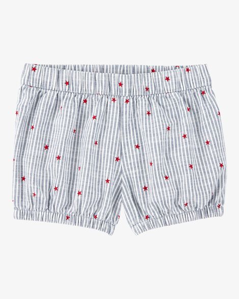 Product image 1 of Toddler Striped Star Print Shorts - Blue