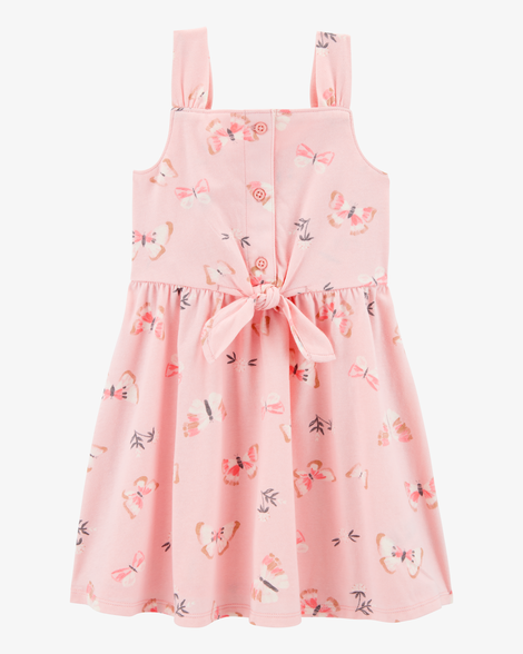 toddler butterfly tank dress - pink
