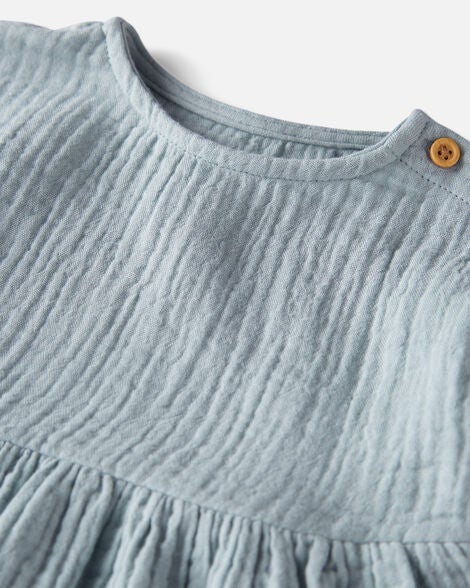  Product image 4 of Baby Organic Cotton Gauze Dress in Blue