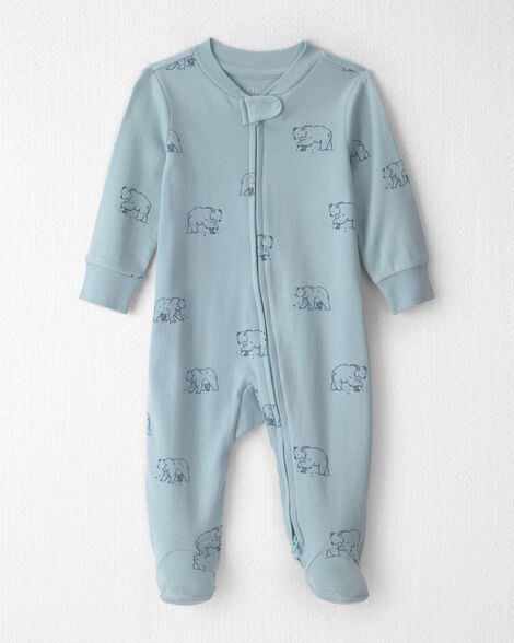 Baby Organic Cotton Sleep & Play Pajamas in Winter Bears