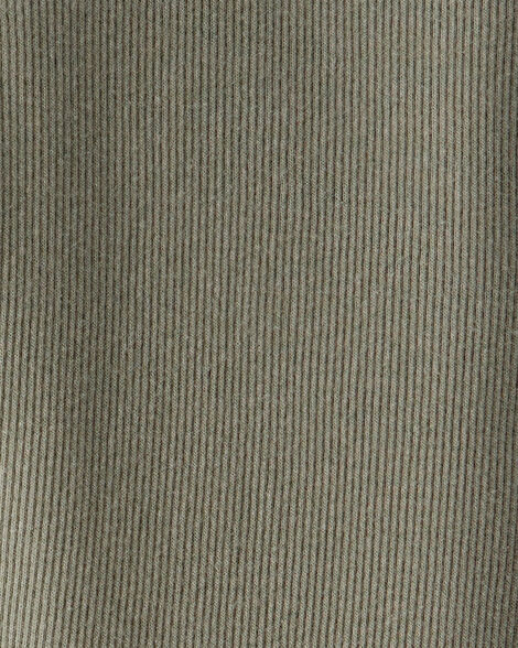 Product image 3 of Kid Solid Cotton Ribbed Stretch Leggings - Green