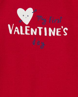 Product image 2 of Baby Heart Valentine's Day Ribbed Long-Sleeve Bodysuit - Red