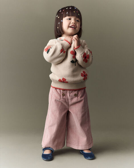 Toddler Girl Urban Wide Leg Corduroy Pant - Light Pink