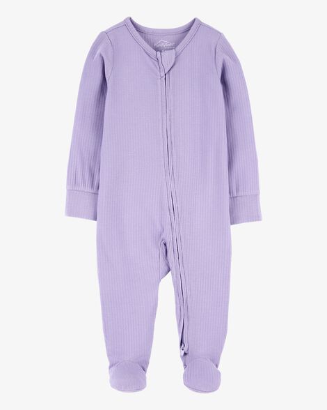  Product image 1 of Baby Solid 2-Way Zip PurelySoft Sleep & Play Pajamas - Purple