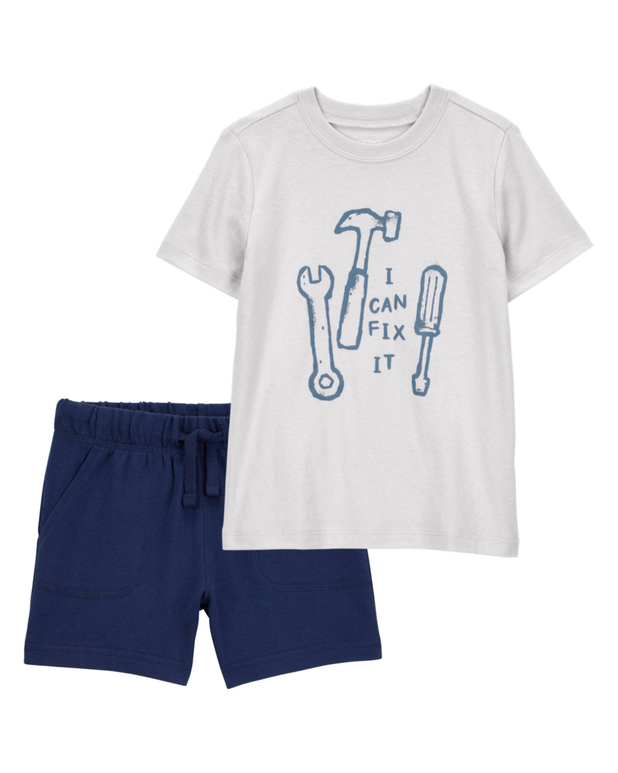Toddler 2-Piece "I Can Fix It" Tee & Fench Terry Shorts Set