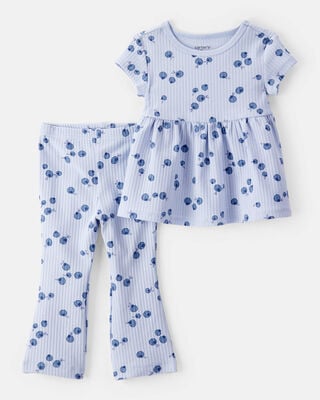 Baby 2-Piece Button-Front Tank & Pull-On Pant Set - Pink