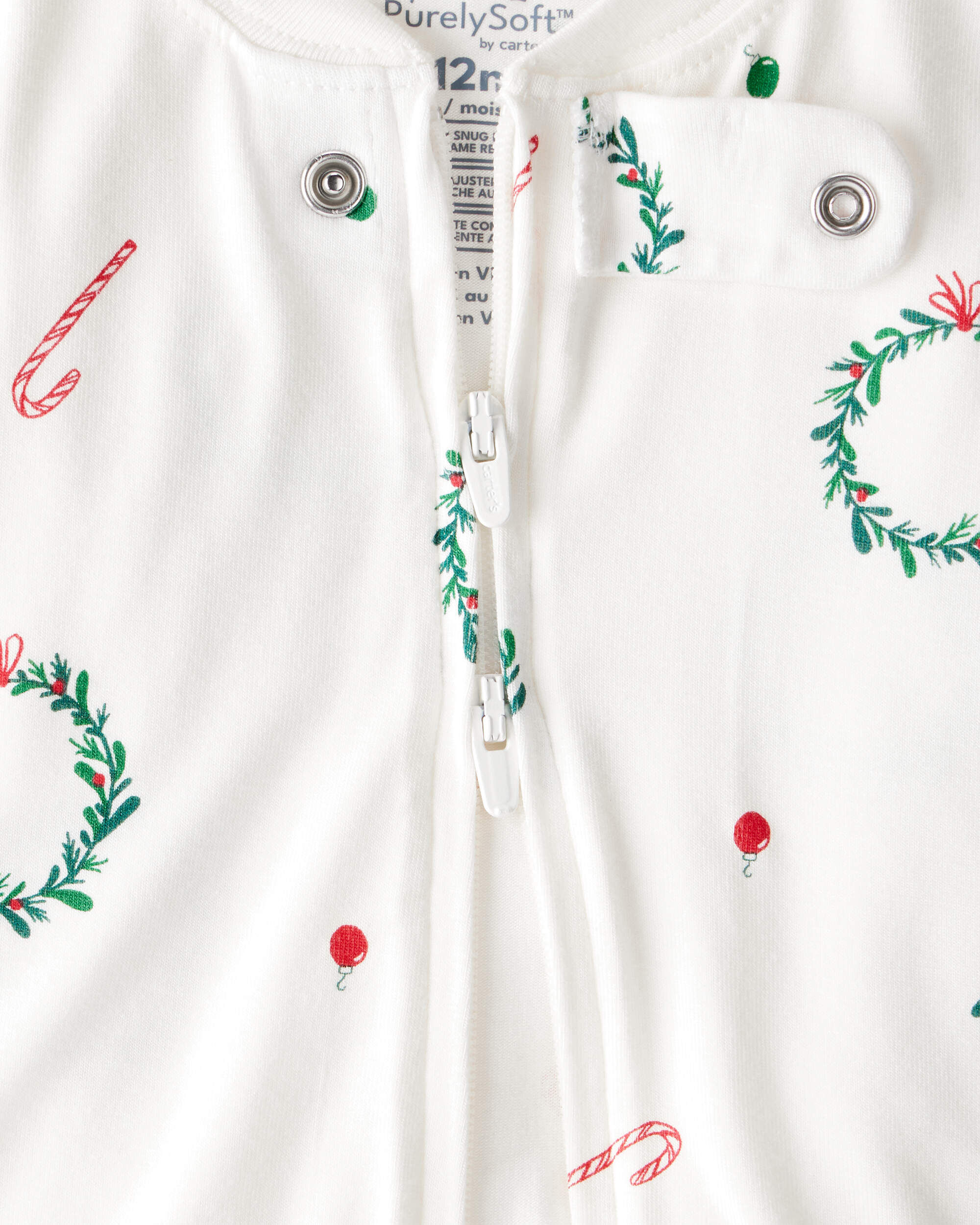 Baby Wreath PurelySoft Snug Fit 1-Piece Pajamas - White