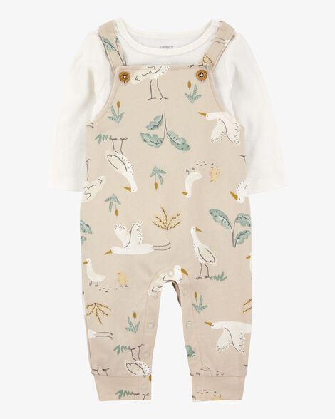  Product image 1 of Baby 2-Piece Bird Print Long-Sleeve Tee & Overall Set