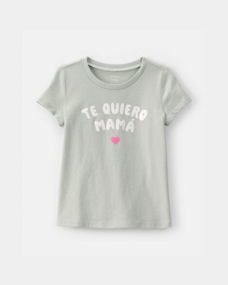 toddler girl 'te quiero mamá' graphic tee - green