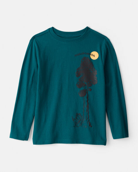 Boys California Tree Long-Sleeve Graphic Tee - Green