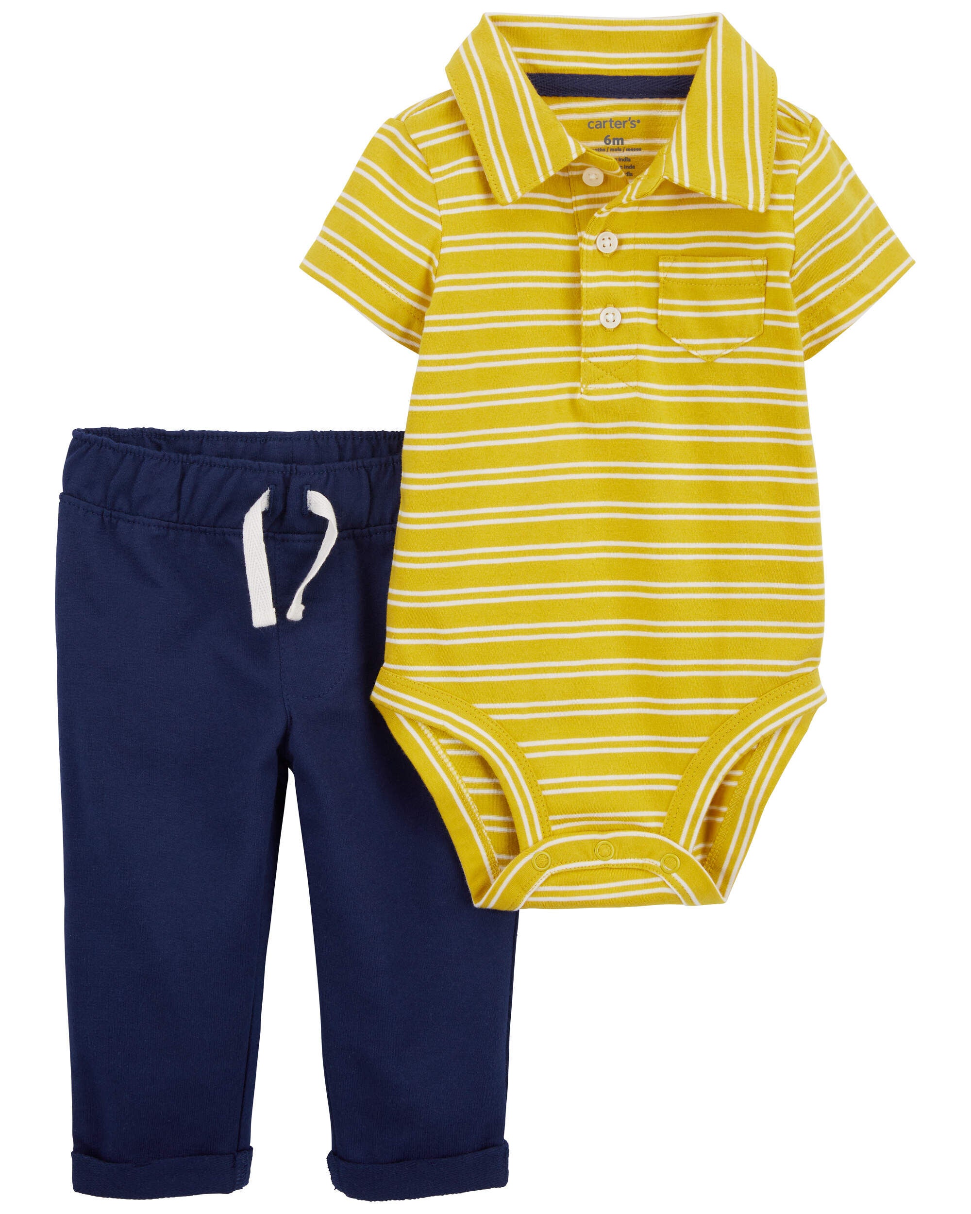 Baby 2 Piece Striped Polo Bodysuit Pants Set Carter s Carter s