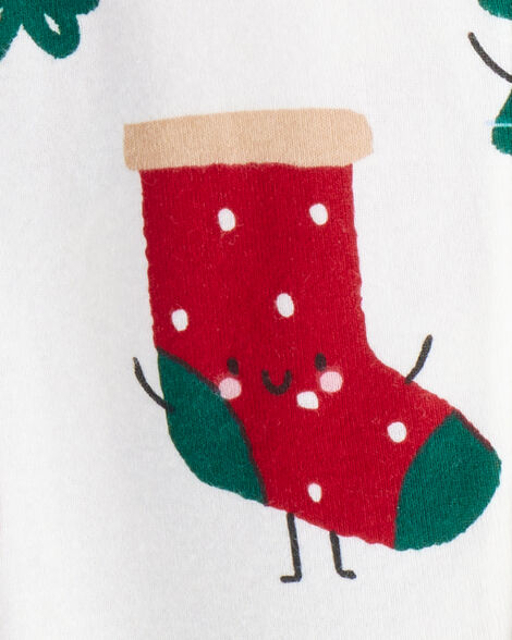 Product image 3 of Baby Christmas Print 100% Cotton Long-Sleeve 2-Way Zip 1-Piece Pajamas