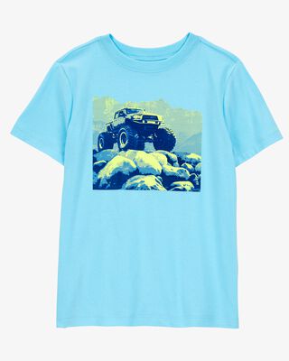 Product image 1 of Kid Monster Truck Short-Sleeve Graphic Tee - Turquoise