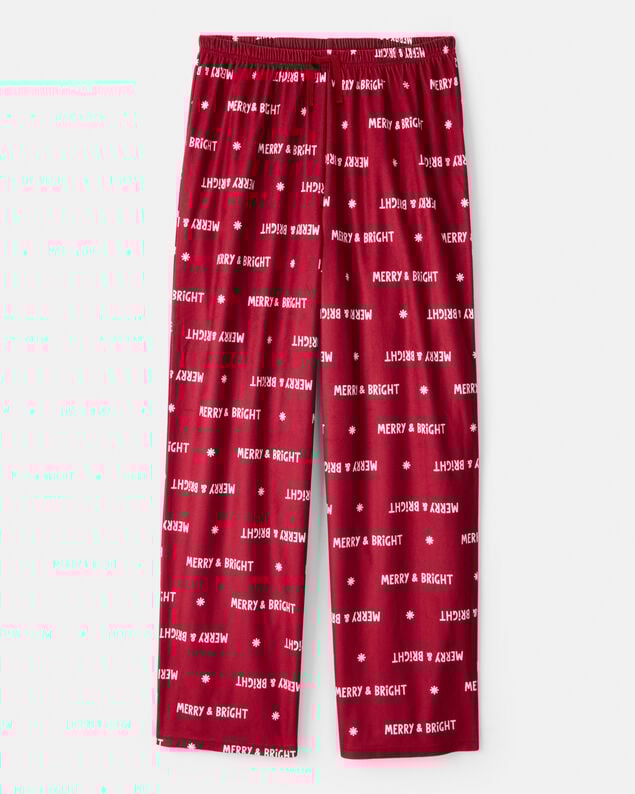 Product image 1 of Adult Merry & Bright Holiday Print Pajama Pants - Red