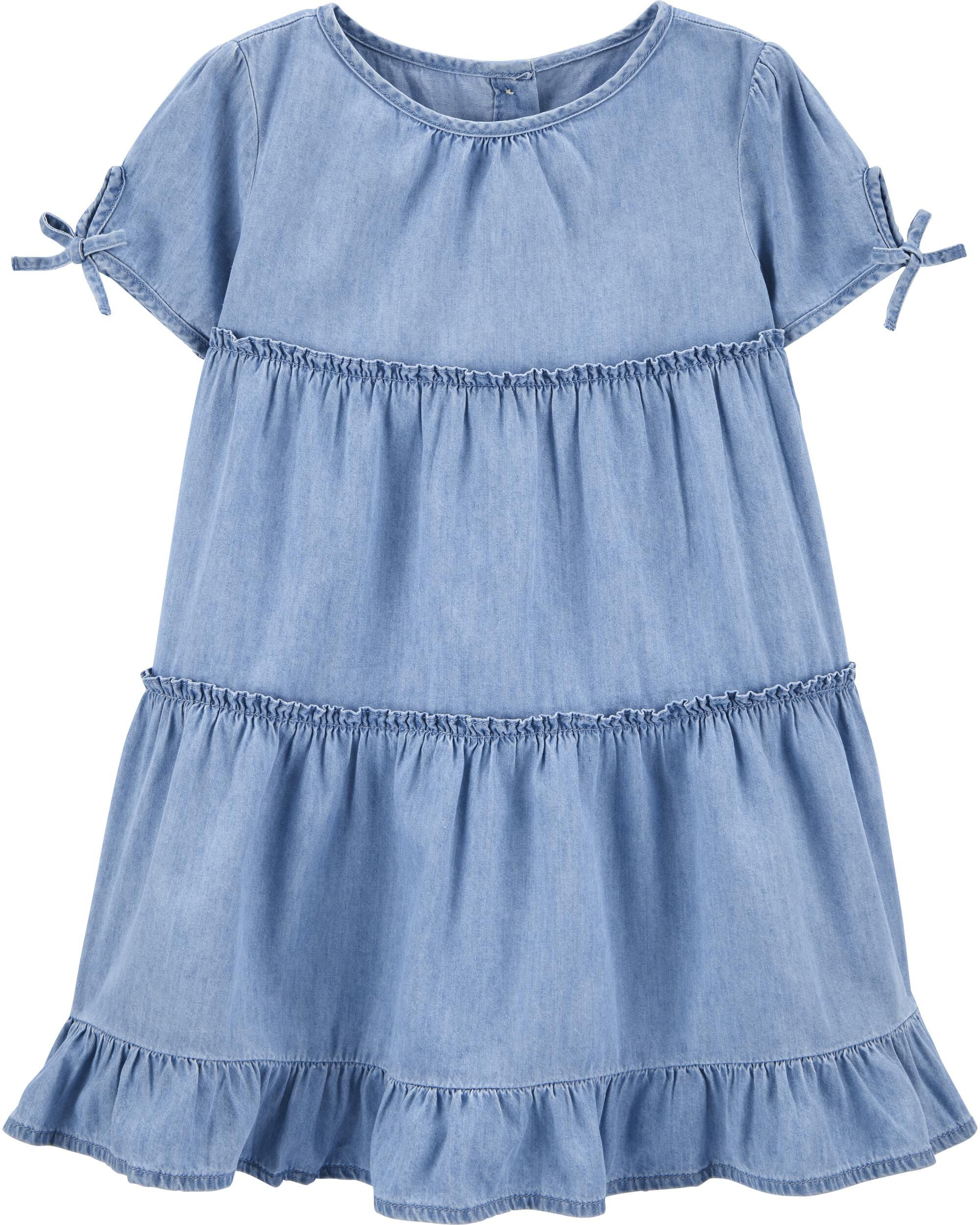 denim tiered dress
