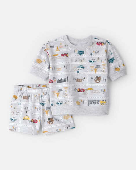 baby boy 2-piece ©disney/pixar cars top & short set - grey