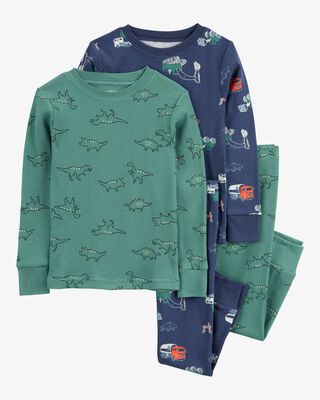 Product image 1 of Toddler 4-Piece Dinosaur Trucks Thermal Pajamas