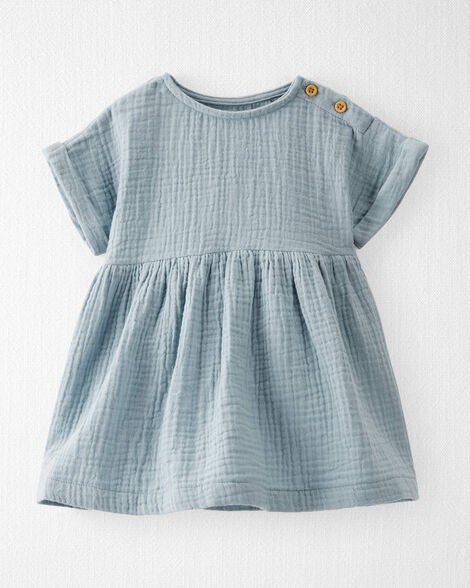  Product image 1 of Baby Organic Cotton Gauze Dress in Blue