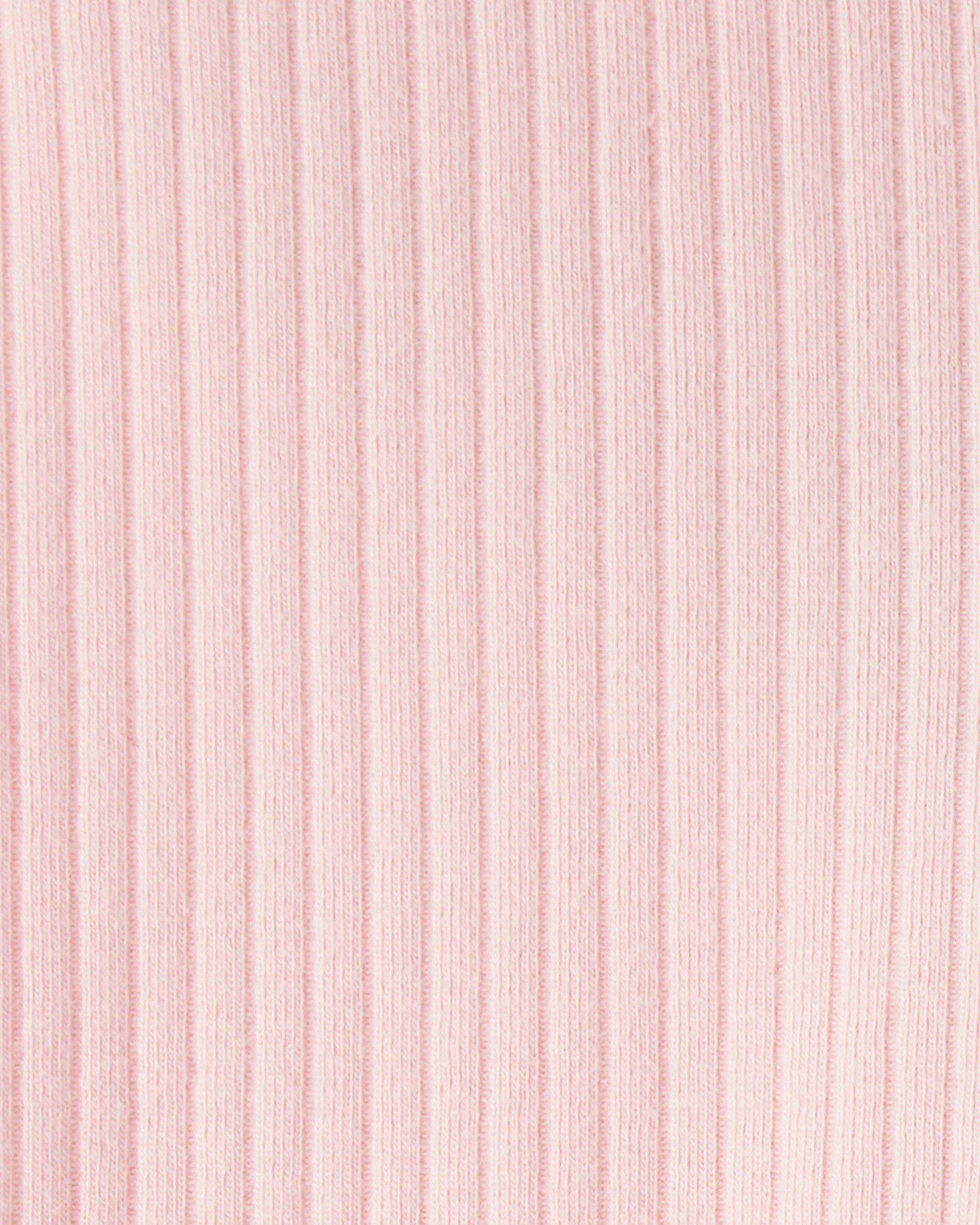 Toddler Girl Cotton Ribbed Stretch Leggings - Pink