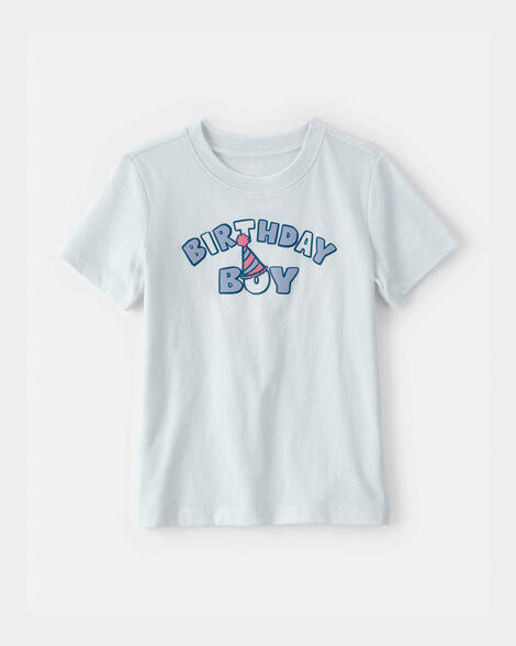 toddler boy 'birthday boy' graphic tee - blue