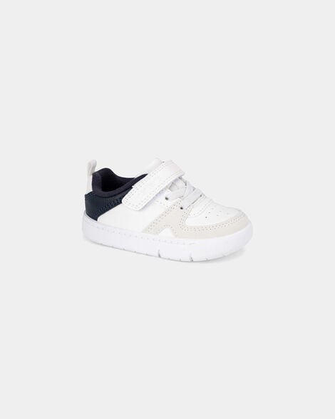 baby boy every step® first walker color block sneakers - green/white/tan