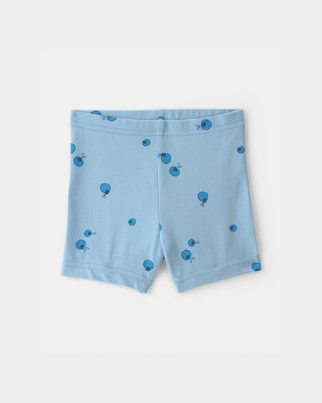 baby girl blueberry bike shorts - blue