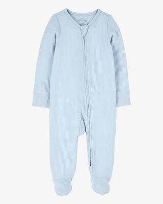 Baby Solid 2-Way Zip PurelySoft Convertible Foot Sleep & Play Pajamas - Navy | Carter's