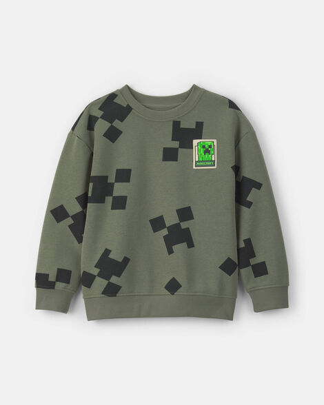boys minecraft® pullover sweatshirt - green/black