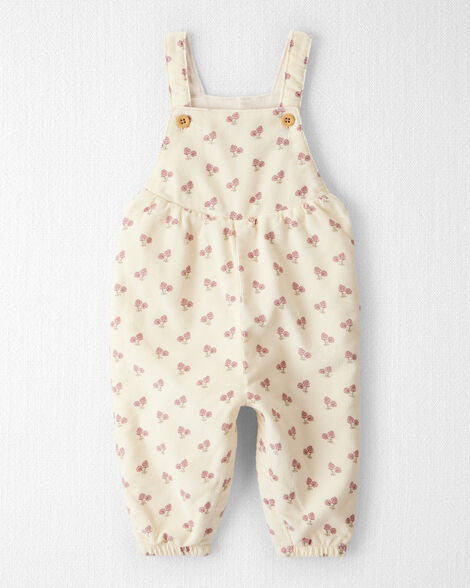 Baby Girl Organic Cotton Corduroy Overalls in Garden Bloom Print