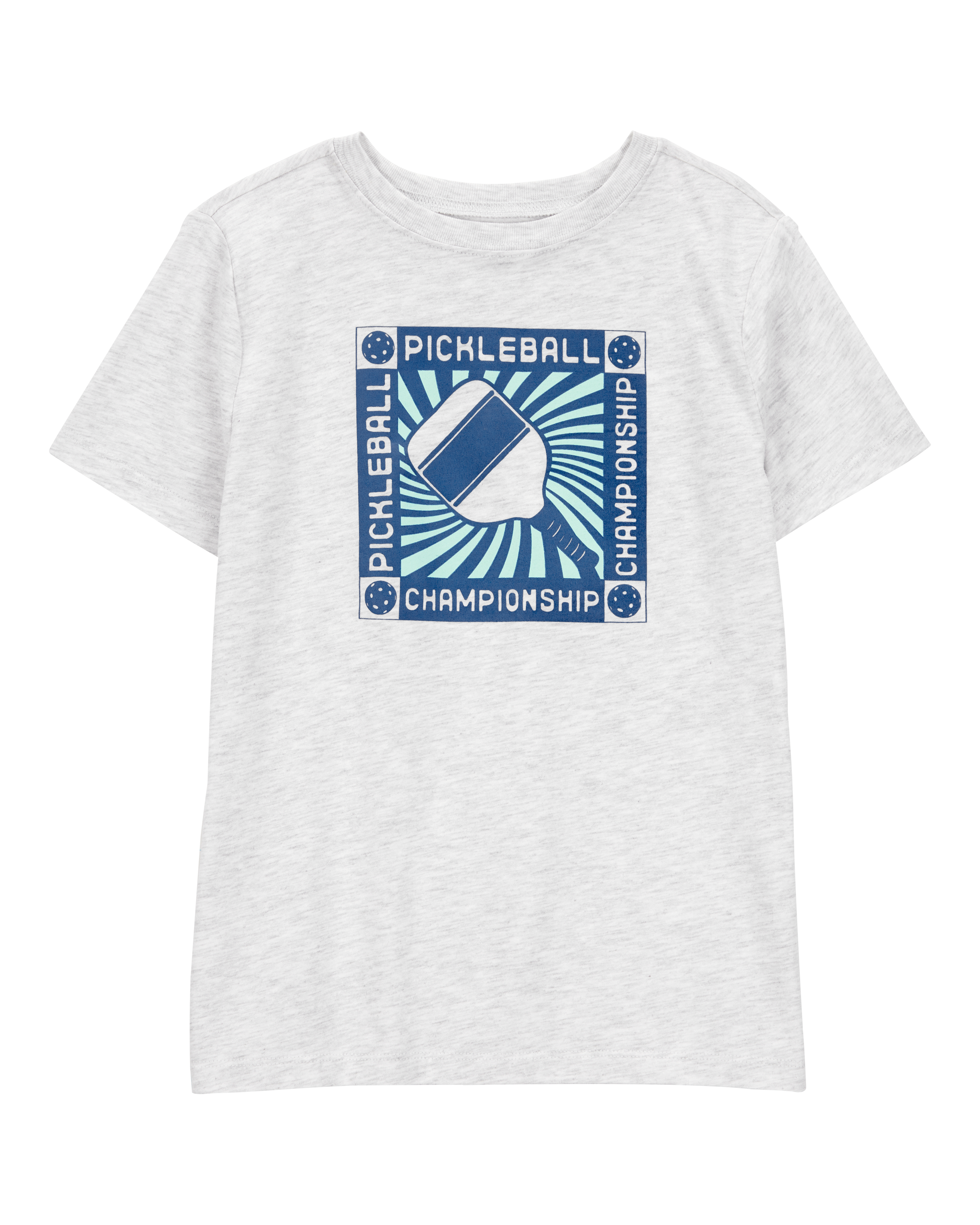 Kid Pickleball Championship Short-Sleeve Graphic Tee - Grey