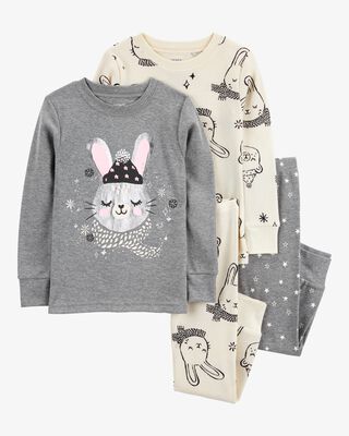 Product image 1 of Toddler 4-Piece Bunny Cotton Blend Pajamas