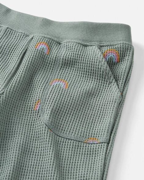 Product image 4 of Toddler Organic Cotton Waffle Knit Set in Magical Rainbow Print