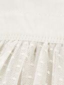 White - Toddler Sparkly Tulle & Denim Jumper Dress , Selected