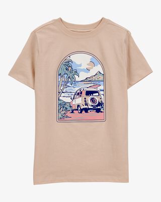 Product image 1 of Kid Beach Short-Sleeve Graphic Tee - Tan