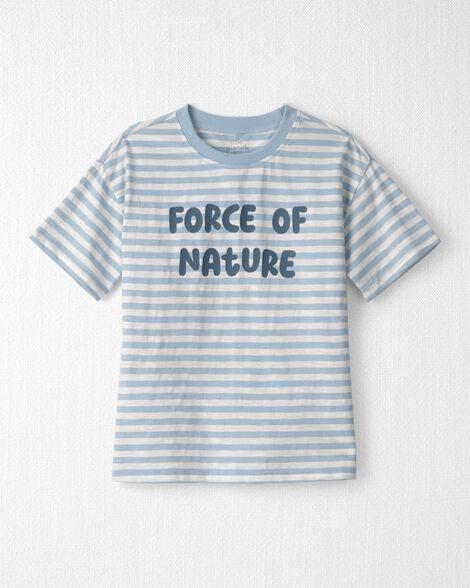 Kids Organic Cotton 'Force of Nature' Tee in Stripes