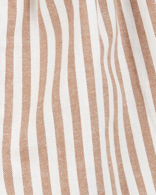 Product image 2 of Baby Striped Twill Romper- Brown