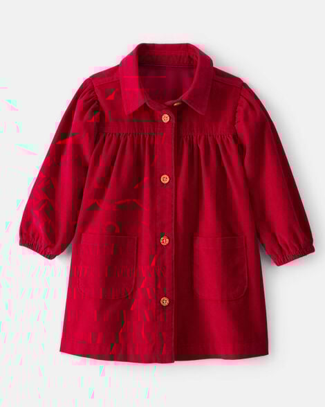 baby girl corduroy long-sleeve dress - red