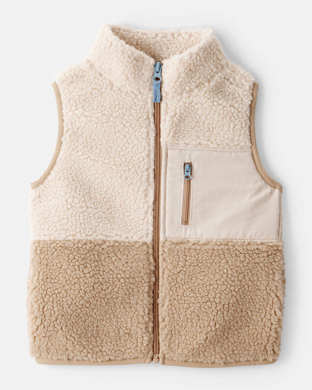 Product image 1 of Toddler Boy Sherpa Sleeveless Vest - Tan