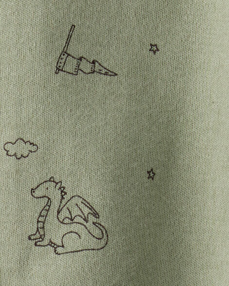 Product image 3 of Baby Boy Dragon Print 100% Cotton Long-Sleeve Sleep & Play - Green