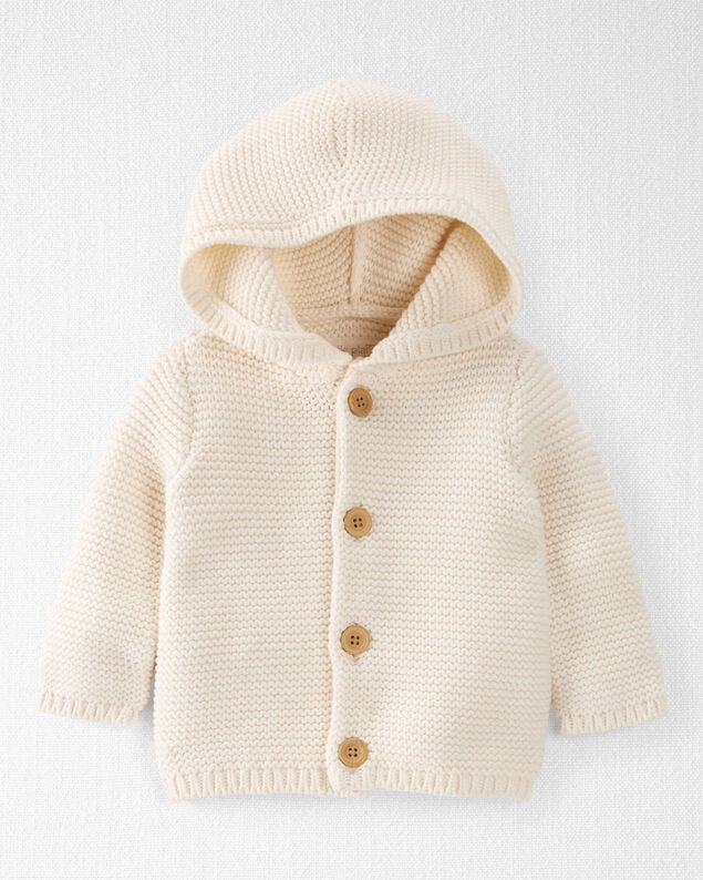 Product image 1 of Baby Organic Cotton Signature Stitch Cardigan - Cream
